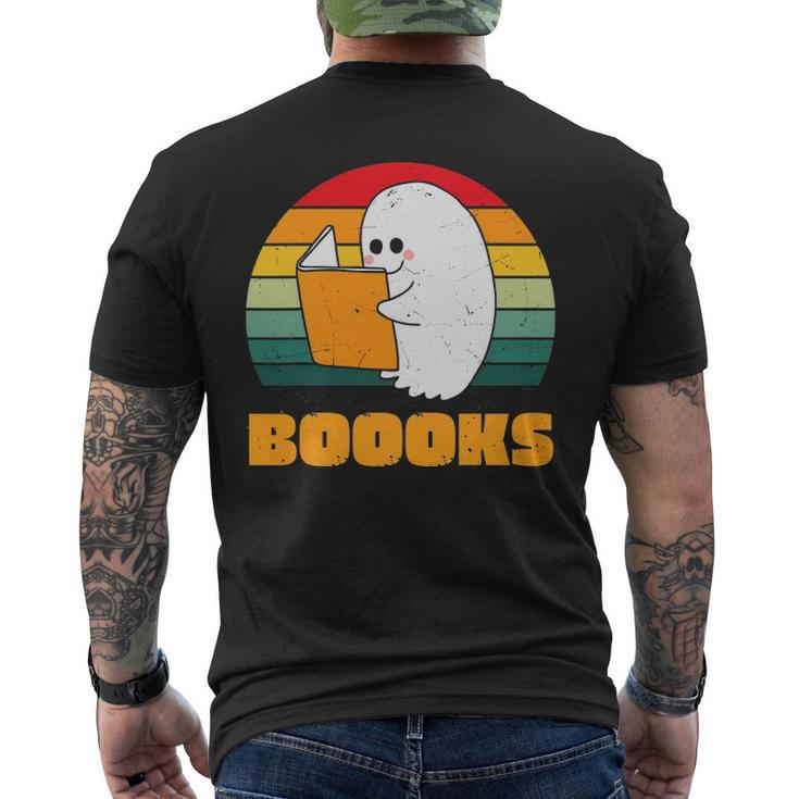 Boooks Ghost Librarian Book Lovers Halloween Costume Men's Back Print T-shirt