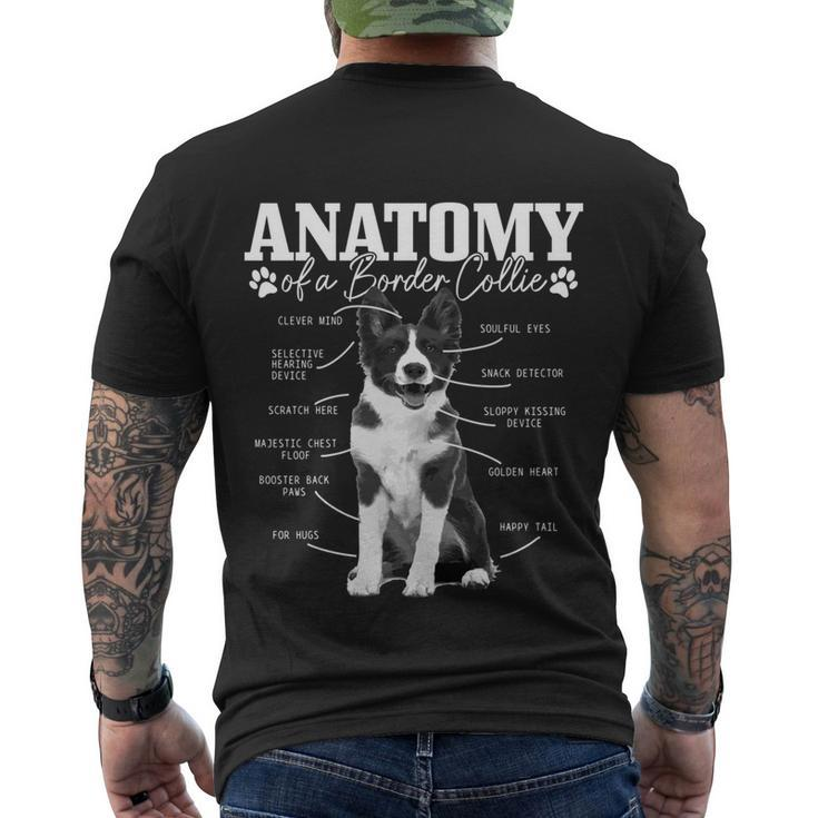 Border Collie Anatomy Funny Cute Dog Border Collie Mom Dad Men's Crewneck Short Sleeve Back Print T-shirt