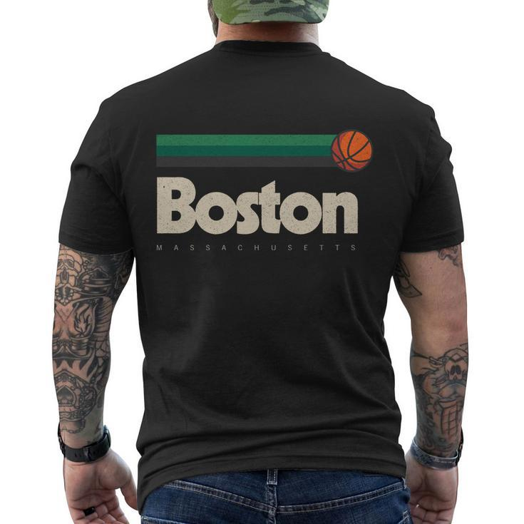 Boston Basketball Bball Massachusetts Green Retro Boston Men's T-shirt Back Print