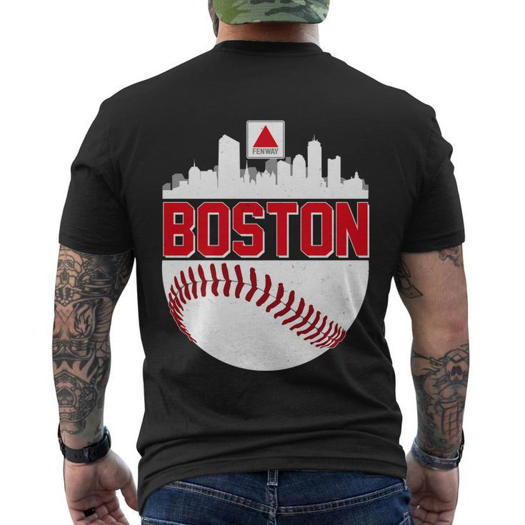 Boston Skyline Fenway Baseball Sports Logo Tshirt Men's Crewneck Short Sleeve Back Print T-shirt