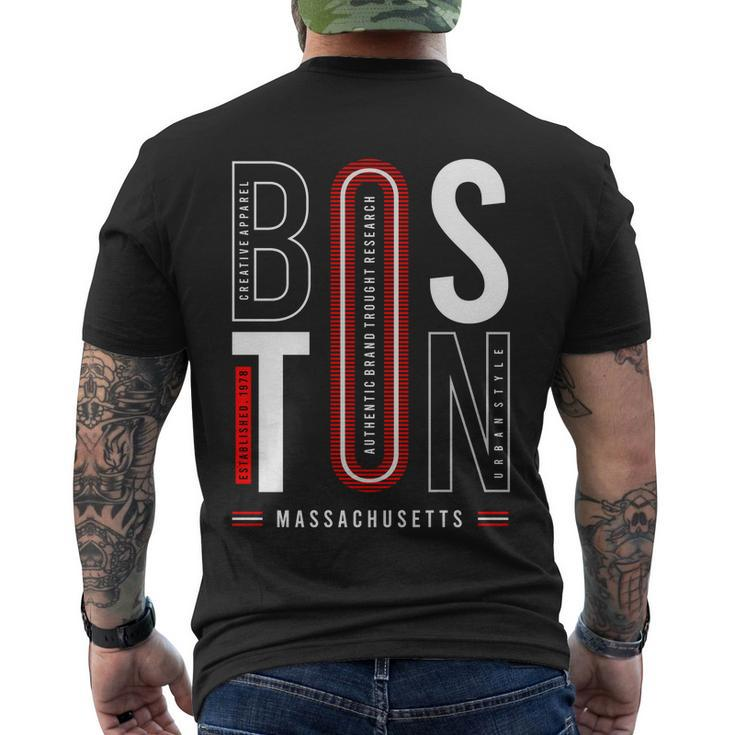 Boston V2 Men's Crewneck Short Sleeve Back Print T-shirt