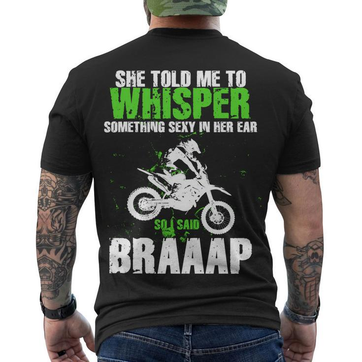 Brappp Motocross Men's Crewneck Short Sleeve Back Print T-shirt