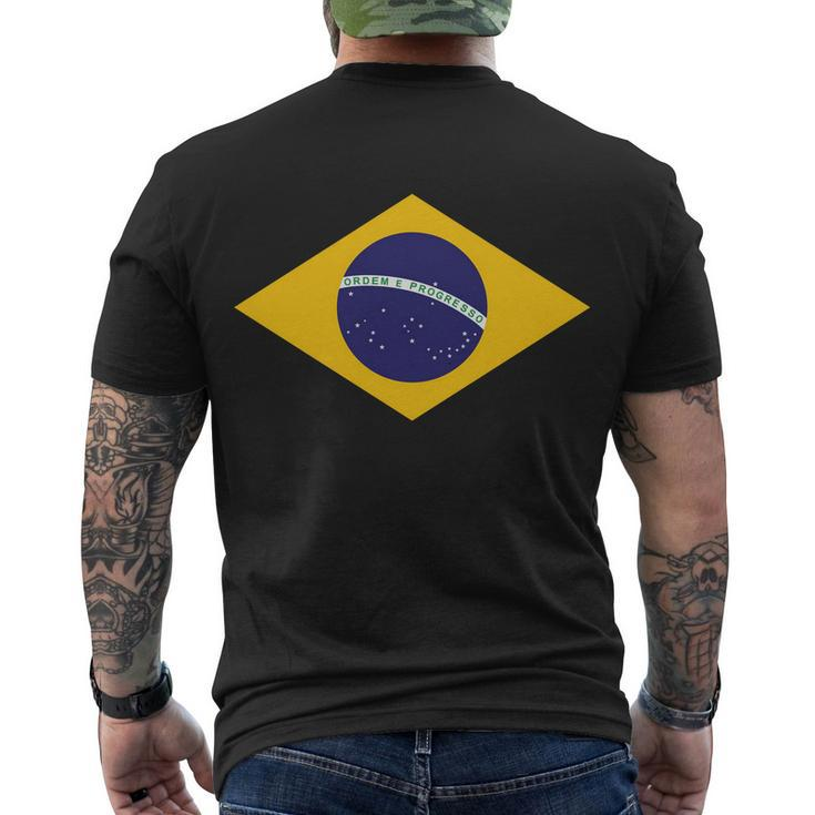 Brazil National Flag Men's Crewneck Short Sleeve Back Print T-shirt