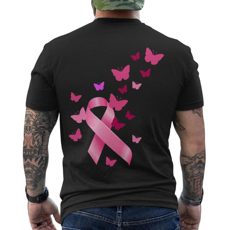 Breast Cancer Awareness Butterflies Logo Men's Crewneck Short Sleeve Back Print T-shirt