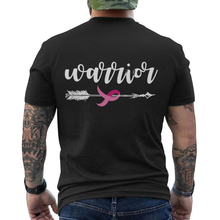 Breast Cancer Awareness Warrior Pink Ribbon Men's Crewneck Short Sleeve Back Print T-shirt