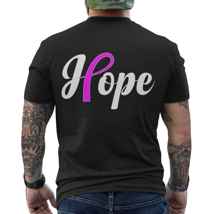 Breast Cancer Hope Ribbon Tribute Logo Men's Crewneck Short Sleeve Back Print T-shirt