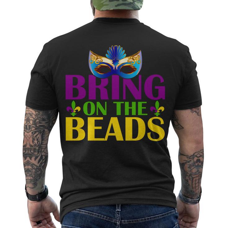 Bring On The Beads Mardi Gras Men's Crewneck Short Sleeve Back Print T-shirt