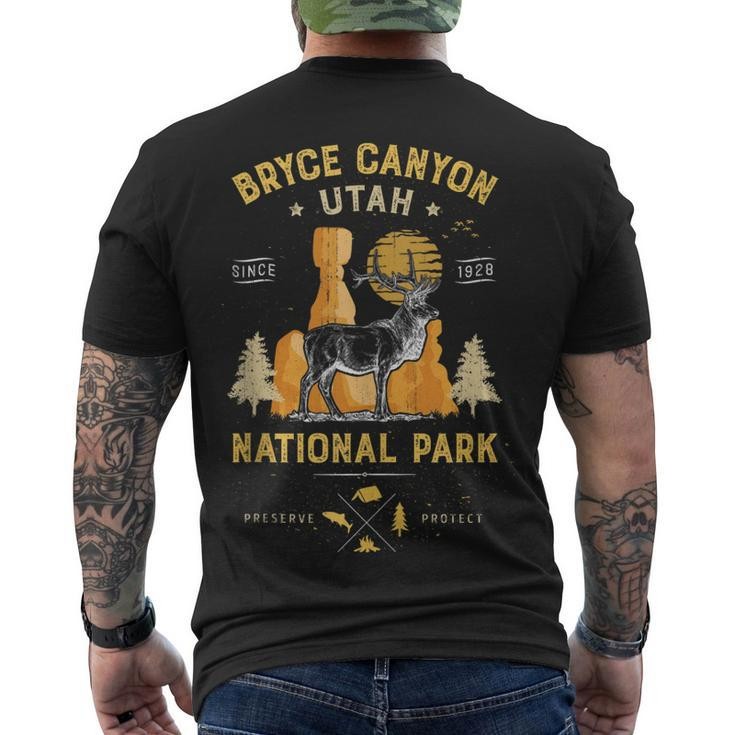 Bryce Canyon National Park Vintage Utah Deer Elk Men Men's T-shirt Back Print