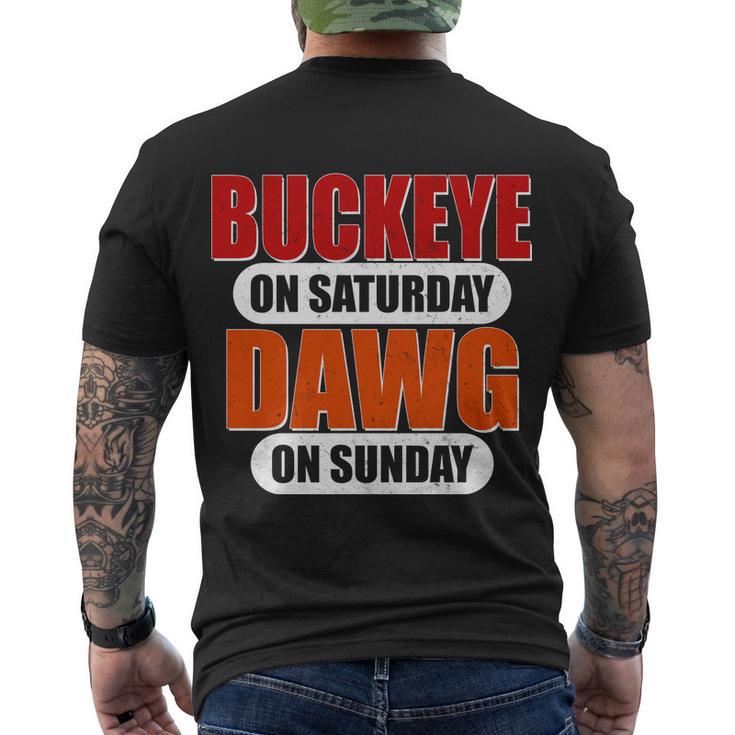 Buckeye On Saturday Dawg On Sunday Tshirt Men's Crewneck Short Sleeve Back Print T-shirt