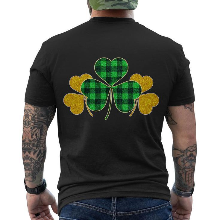 Buffalo Shamrock Plaid Irish Clovers Men's T-shirt Back Print - Thegiftio