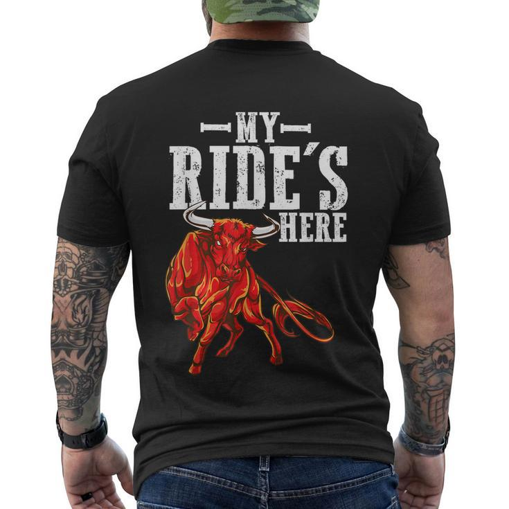 Bull Riding Pbr Rodeo Bull Riders For Western Ranch Cowboys Men's Crewneck Short Sleeve Back Print T-shirt