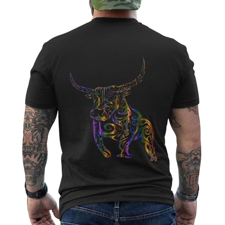 Bull Tshirt Men's Crewneck Short Sleeve Back Print T-shirt