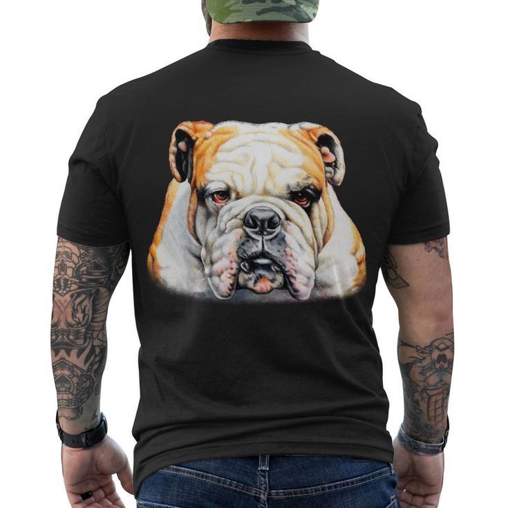 Bulldog Face Front Men's Crewneck Short Sleeve Back Print T-shirt