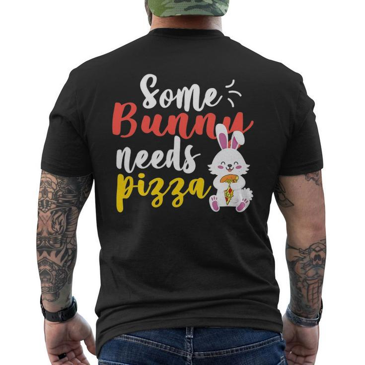 Some Bunny Needs Pizza Easter Day Pizza Day Men's Back Print T-shirt