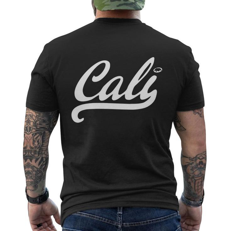 Cali Black Logo Tshirt Men's Crewneck Short Sleeve Back Print T-shirt