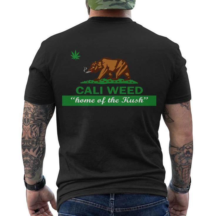 Cali Weed California Republic Flag Men's Crewneck Short Sleeve Back Print T-shirt