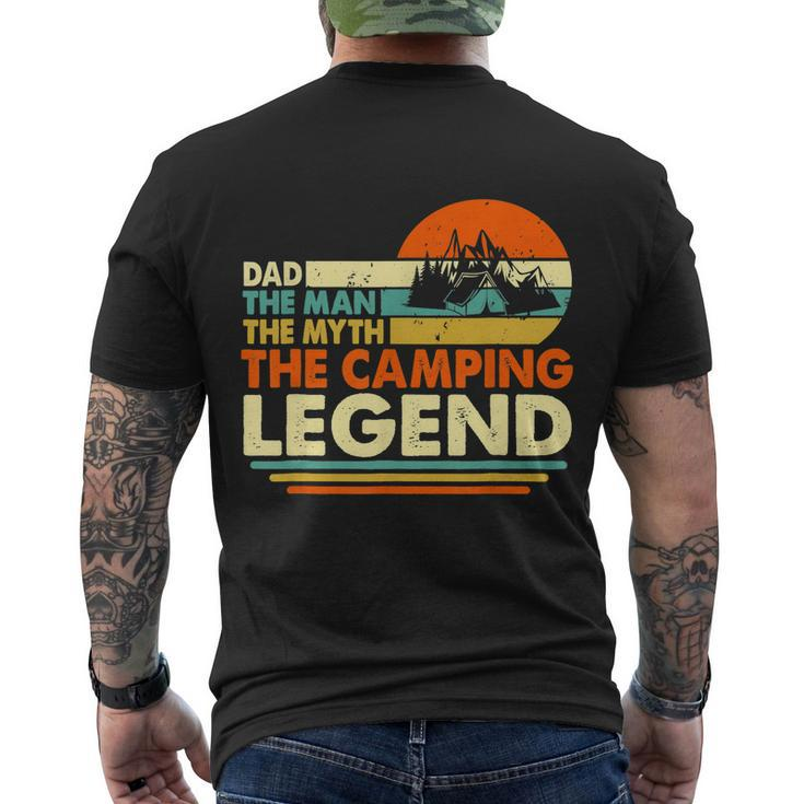 Camper Funny Camping Dad Man Myth Legend Father Vintage Men's Crewneck Short Sleeve Back Print T-shirt