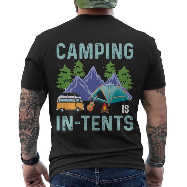 Camping In Tents Men's Crewneck Short Sleeve Back Print T-shirt