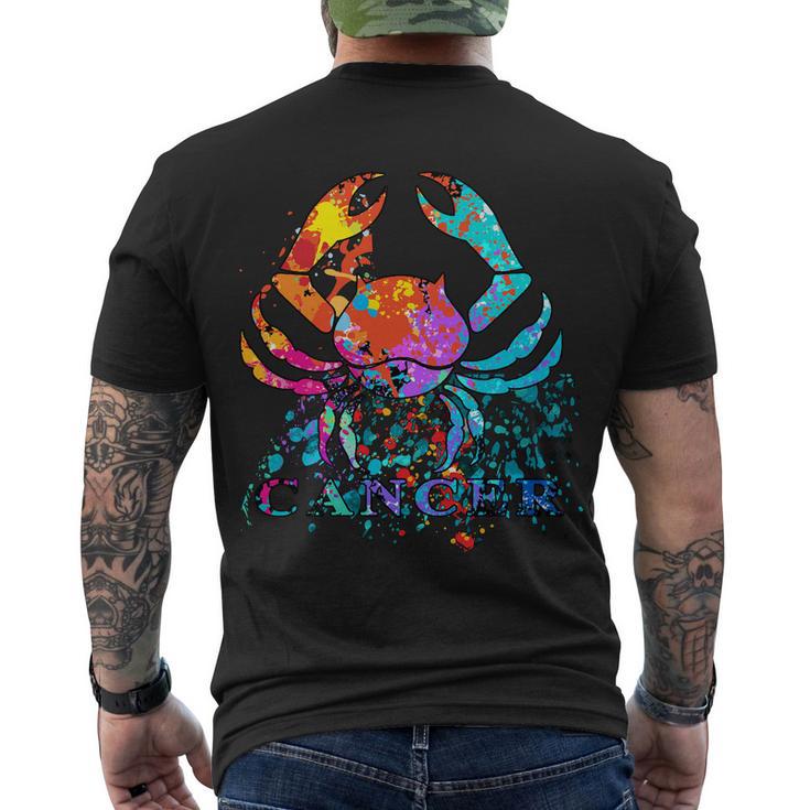 Cancer Zodiac Sign Crab Colorful Men's Crewneck Short Sleeve Back Print T-shirt