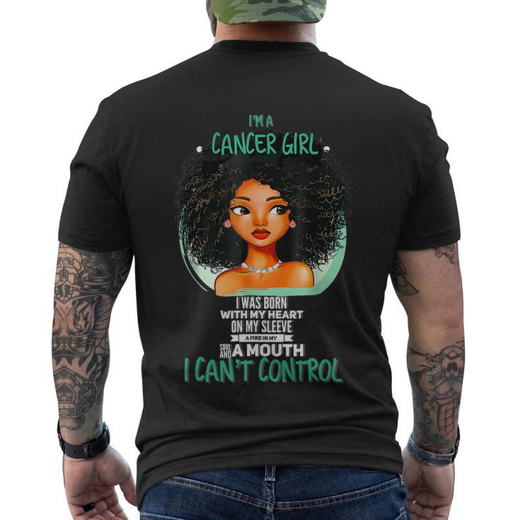 Cancer Zodiac Sign Shirts For Afro American Girls And Womenn Men's Crewneck Short Sleeve Back Print T-shirt