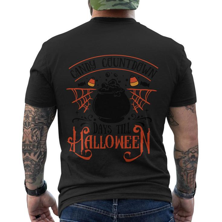 Candy Countdown Days Till Halloween Funny Halloween Quote Men's Crewneck Short Sleeve Back Print T-shirt