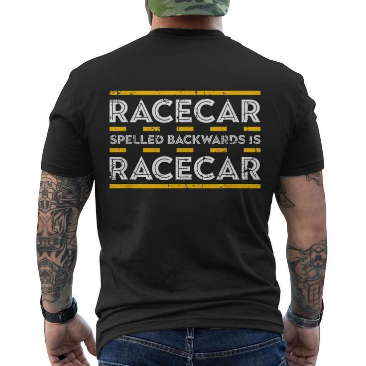 Car Racing Racing Racecar Spelled Backwards Tshirt Men's Crewneck Short Sleeve Back Print T-shirt