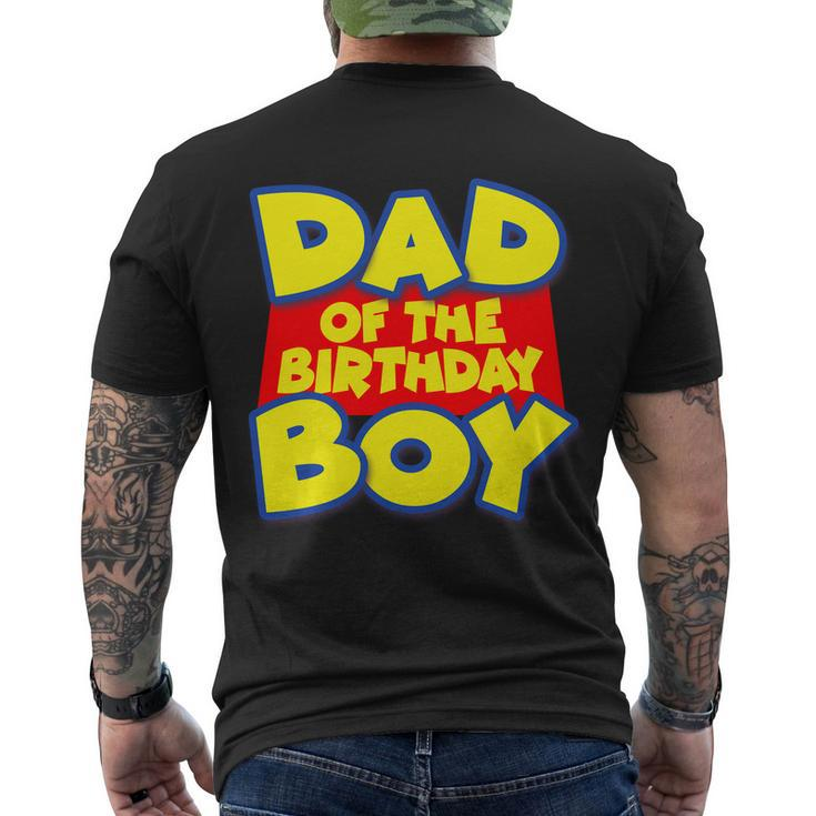 Cartoony Dad Of The Birthday Boy Tshirt Men's Crewneck Short Sleeve Back Print T-shirt