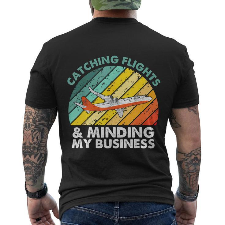 Catching Flights & Minding My Business Vintage V2 Men's Crewneck Short Sleeve Back Print T-shirt