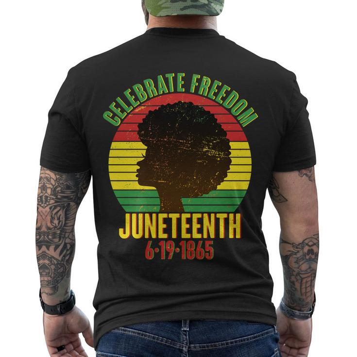 Celebrate Freedom Juneteenth 6-19-1865 Tshirt Men's Crewneck Short Sleeve Back Print T-shirt