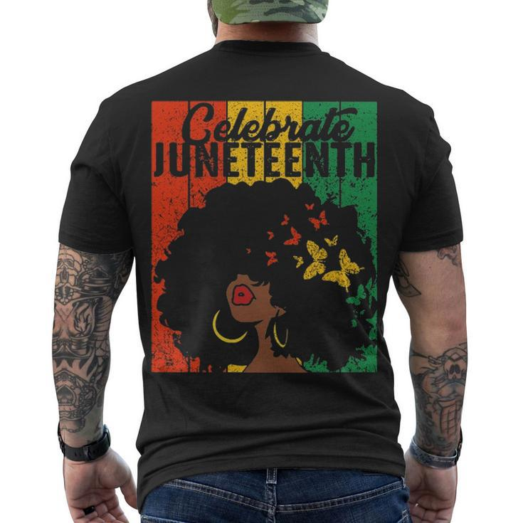 Celebrate Juneteenth Retro African Colors Men's T-shirt Back Print