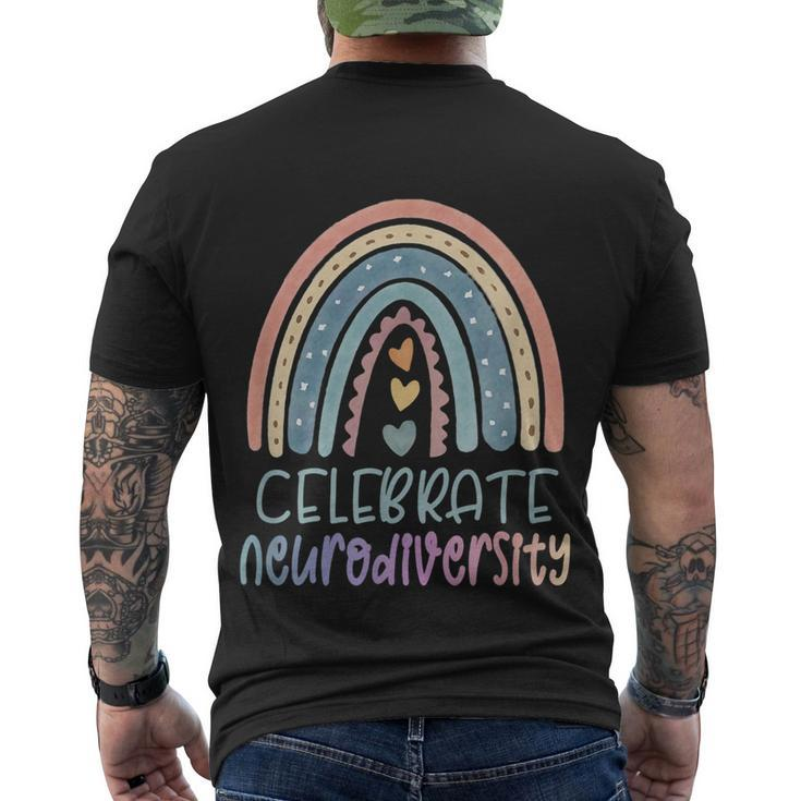 Celebrate Neurodiversity Mental Gift Health Autism Awareness Gift Men's Crewneck Short Sleeve Back Print T-shirt