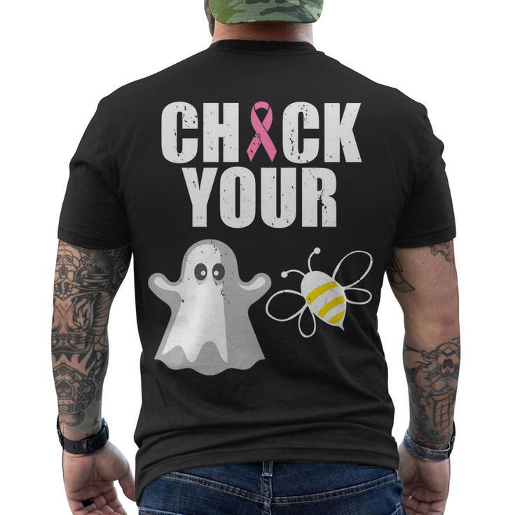 Check Your Boobies Breast Cancer Halloween Tshirt Men's Crewneck Short Sleeve Back Print T-shirt
