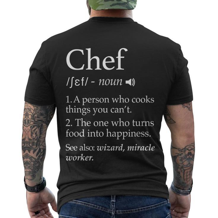 Chef Definition Vocaburary For Cooking Master Food Cooking Lovers Men's T-shirt Back Print