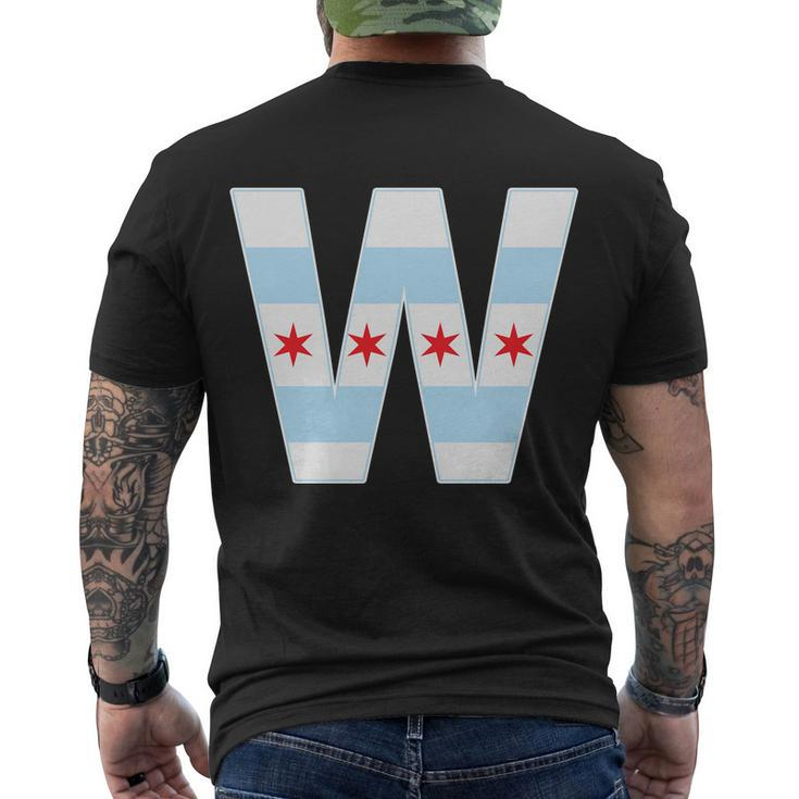 Chicago City Flag W Men's Crewneck Short Sleeve Back Print T-shirt