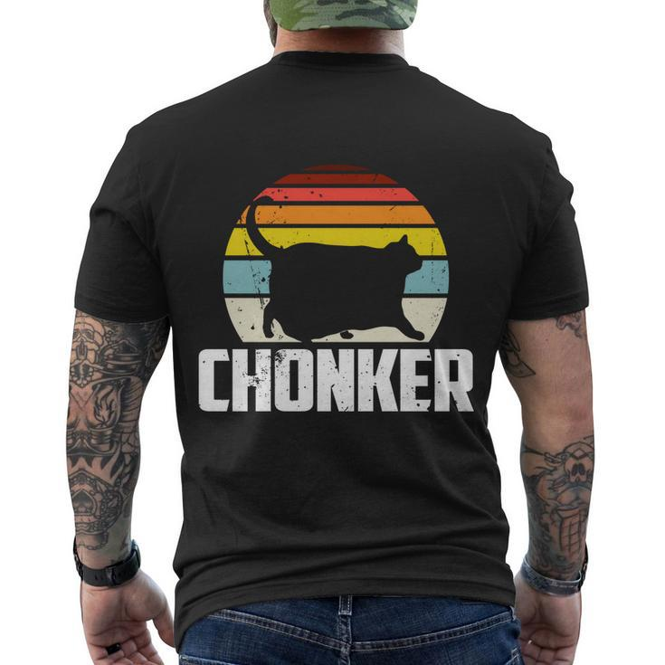 Chonker Fat Cat Meme Funny Chonk Cat Gift Men's Crewneck Short Sleeve Back Print T-shirt