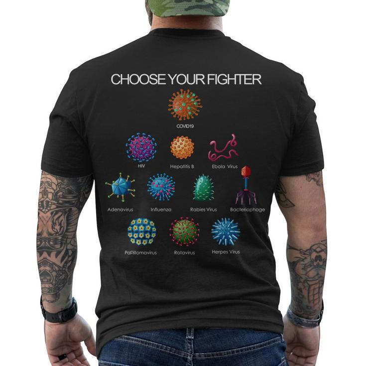 Choose Your Fighter Virus Flu Pandemic Men's Crewneck Short Sleeve Back Print T-shirt