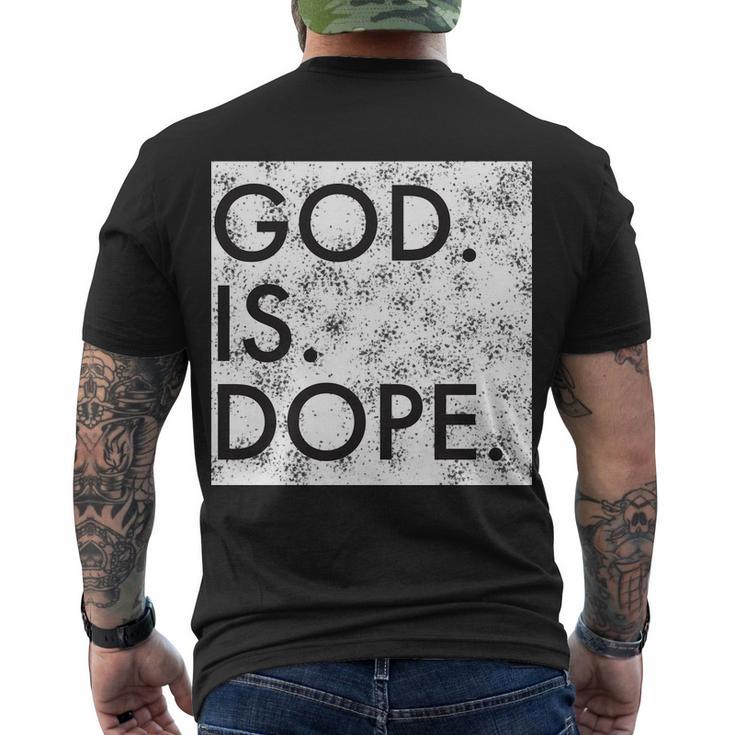 Christian Meme God Is Dope Tshirt Men's Crewneck Short Sleeve Back Print T-shirt