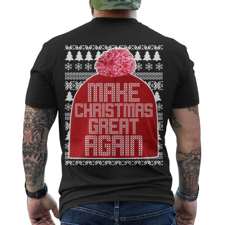 Make Christmas Great Again Ugly Christmas Sweater T-Shirt Men's T-shirt Back Print