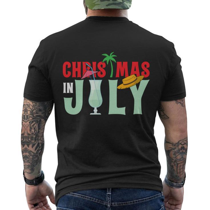 Christmas In July Merry Christmas Summer Funny Santa Men's Crewneck Short Sleeve Back Print T-shirt