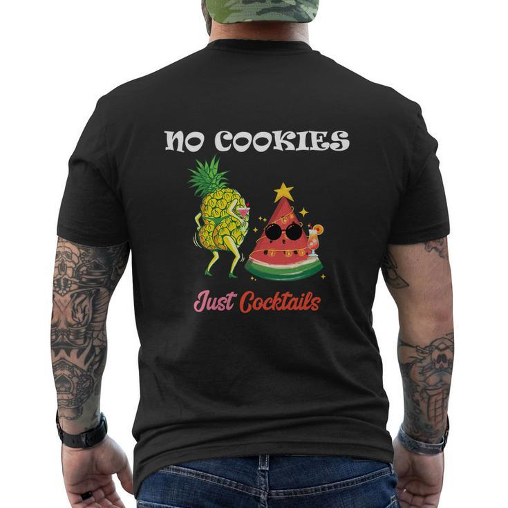 Christmas In July No Cookies Just Cocktails Summer Men's Crewneck Short Sleeve Back Print T-shirt