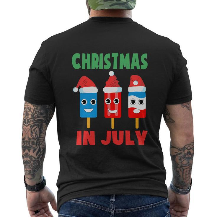 Christmas In July Ice Pops In Santa Hat Cute Men's T-shirt Back Print
