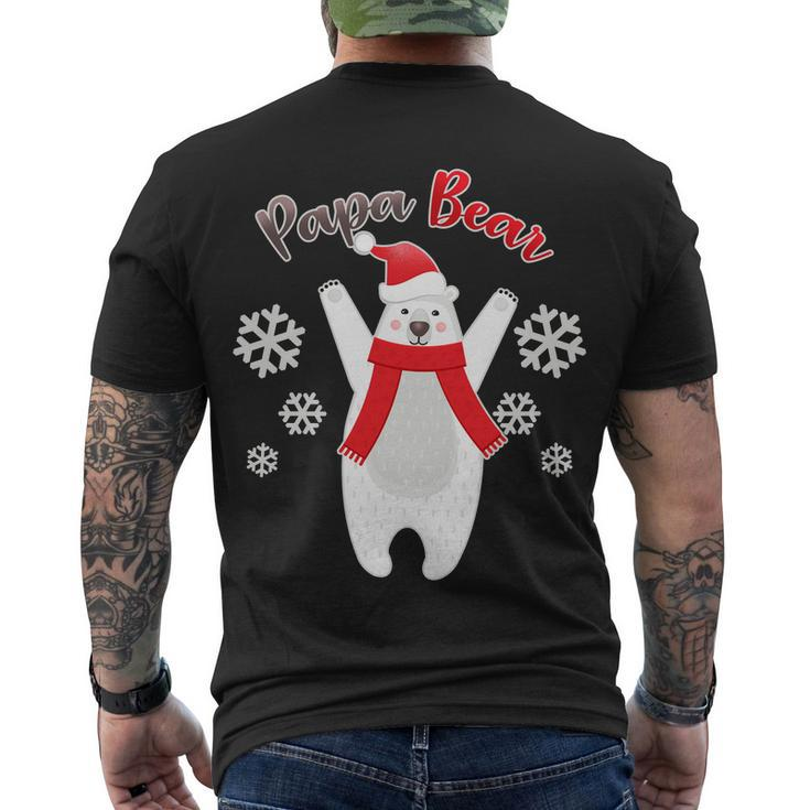 Christmas Papa Bear Tshirt Men's Crewneck Short Sleeve Back Print T-shirt