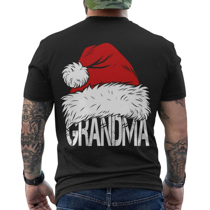 Christmas Santa Hat Grandma Tshirt Men's Crewneck Short Sleeve Back Print T-shirt
