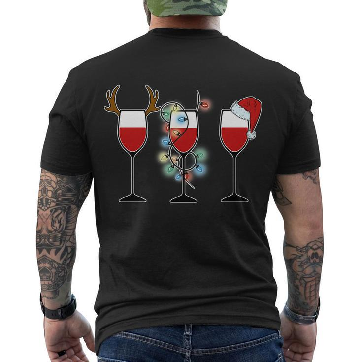 Christmas Wine Party Tshirt Men's Crewneck Short Sleeve Back Print T-shirt