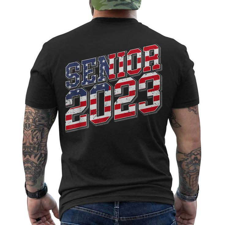 Class Of 2023 Usa Senior 2023 American Flag Men's T-shirt Back Print
