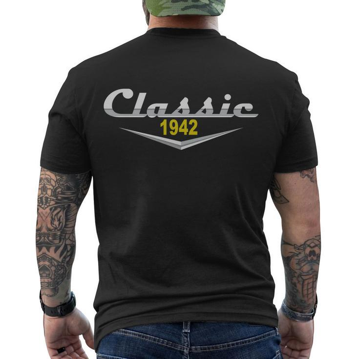 Classic 1942 Vintage 80Th Birthday Men's Crewneck Short Sleeve Back Print T-shirt