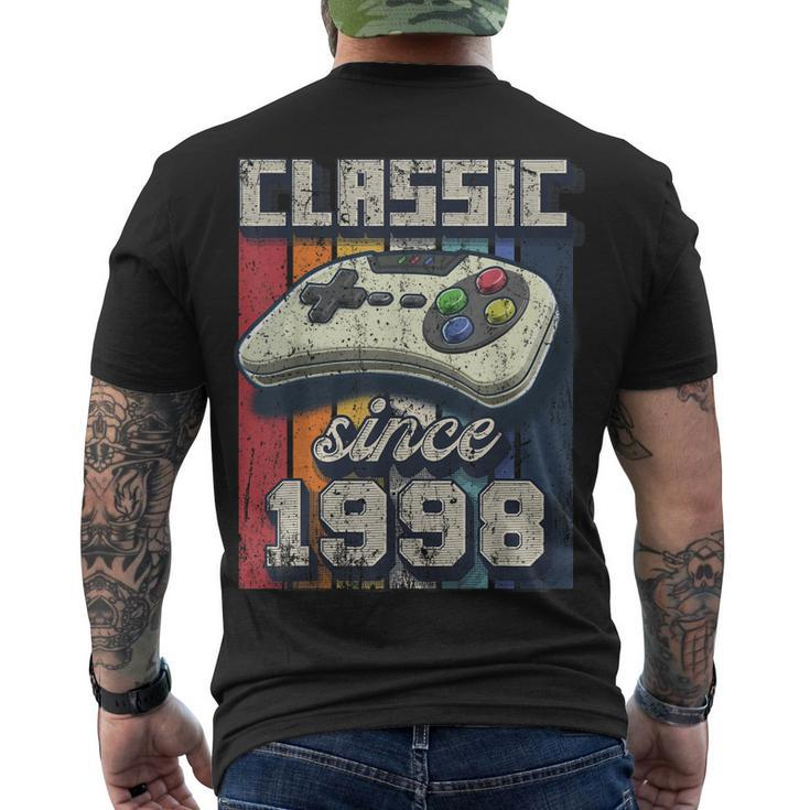 Classic 1998 24Th Birthday Retro Video Game Controller Gamer Men's T-shirt Back Print