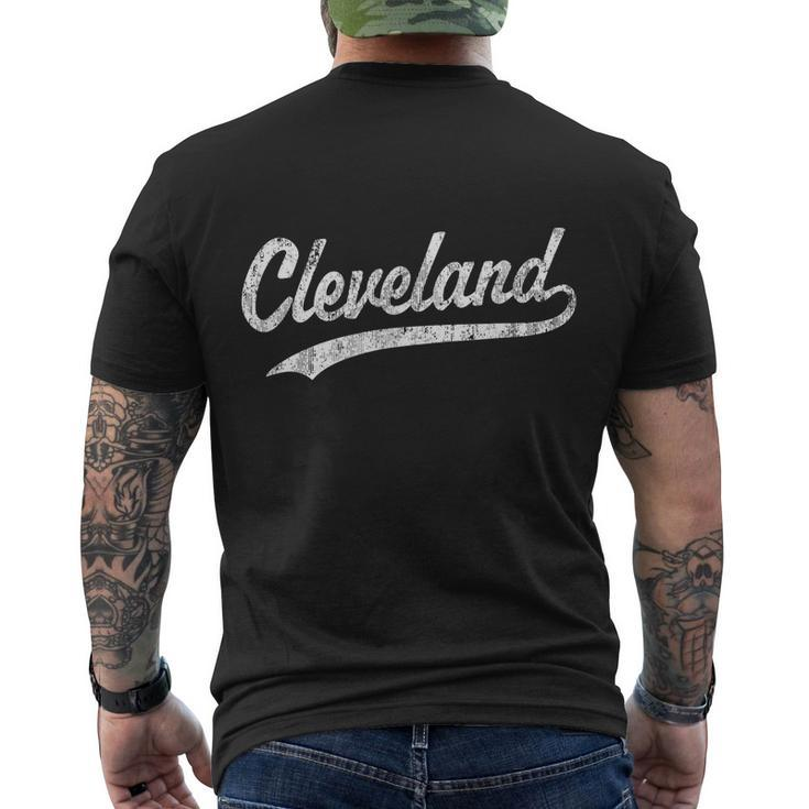 Cleveland Oh Vintage Baseball Sports Script Men's Crewneck Short Sleeve Back Print T-shirt