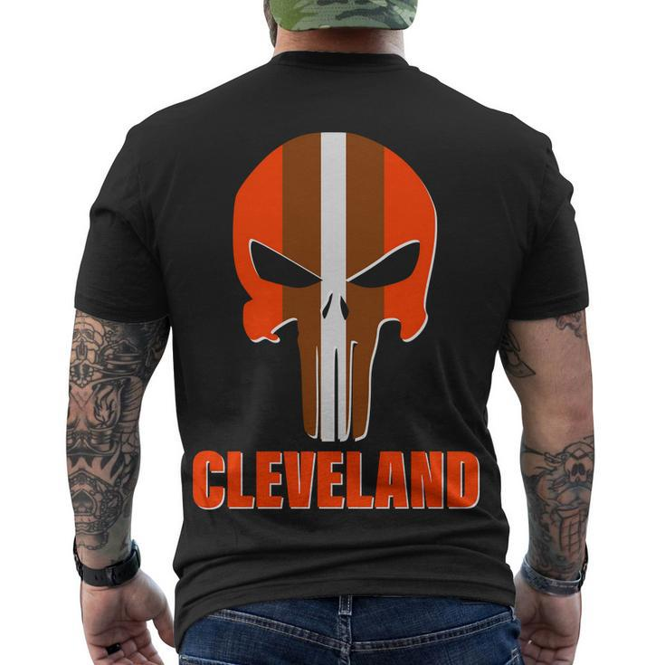Cleveland Skull Football Tshirt Men's Crewneck Short Sleeve Back Print T-shirt