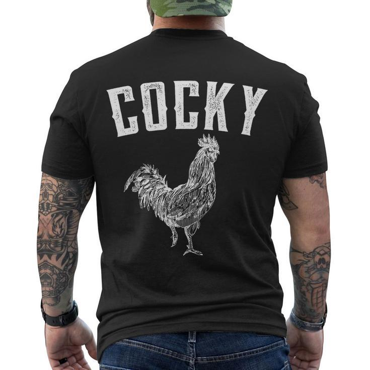 Cocky Rooster Men's Crewneck Short Sleeve Back Print T-shirt